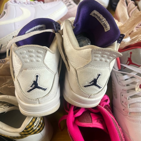 Jordan White and purple Retro Nike Air Jordan 4 preowned $150 obo - Picture 3 of 6